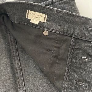Madewell 10” High Rise Skinny Jeans Black Raw Hem Button Fly